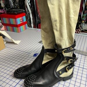 Women’s Chloe suede and leather new W/O tags studded boots